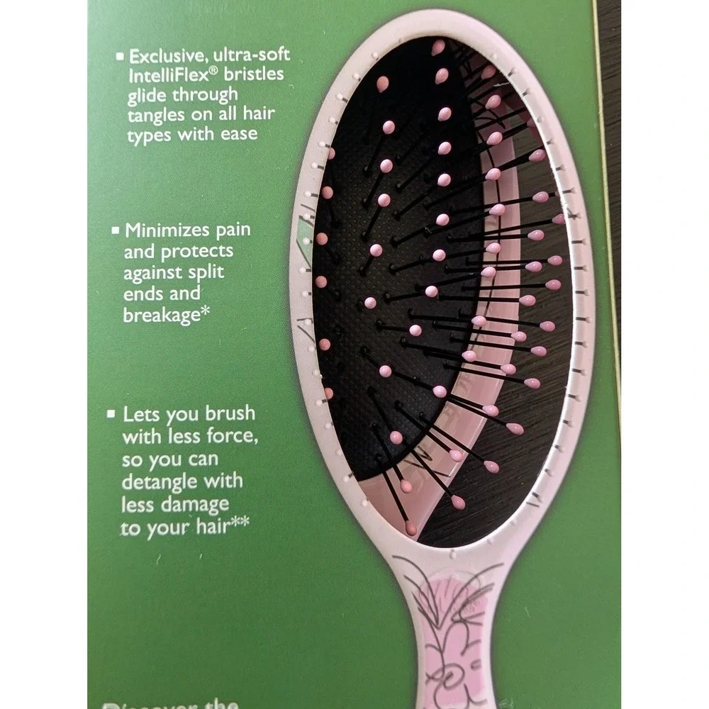 Wet Brush Original Detangler Limited Edition Pink Line Art Face Floral Hairbrush - Picture 5 of 7